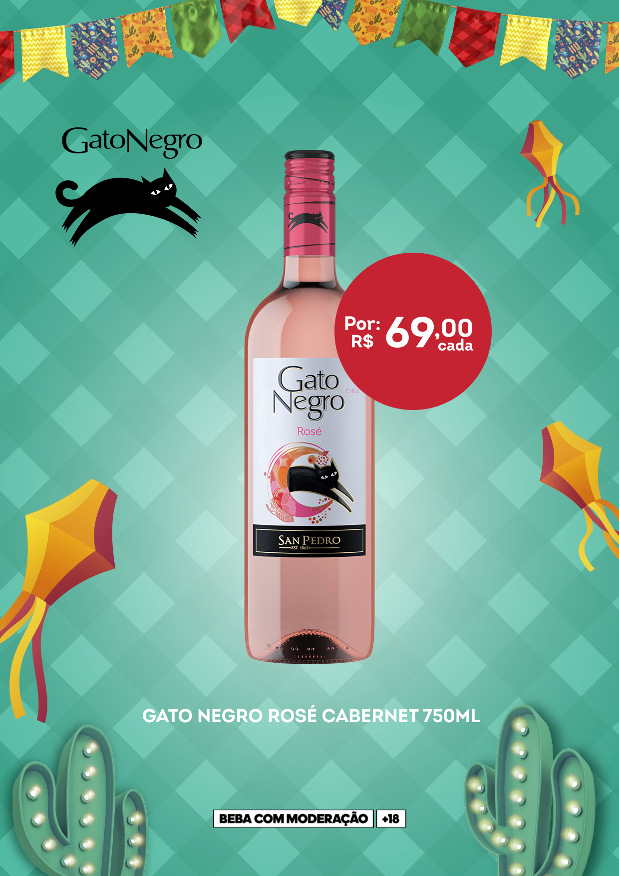 [CAMPANHA SÃO JOÃO] Gato Negro Rose