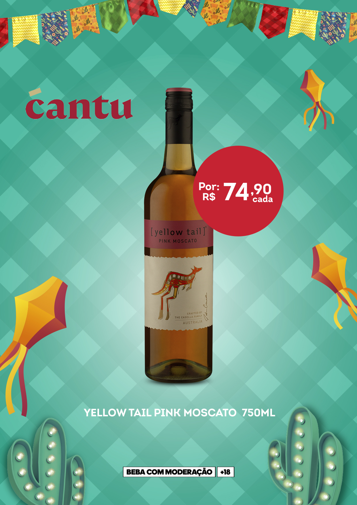 [CAMPANHA SÃO JOÃO] YELLOW TAIL PINK MOSCATO